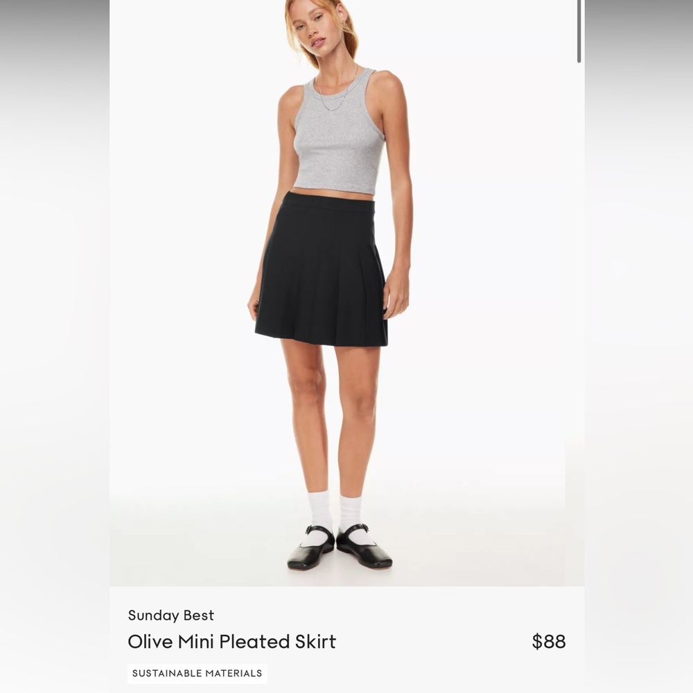 SUNDAY BEST Olive Pleated Skirt